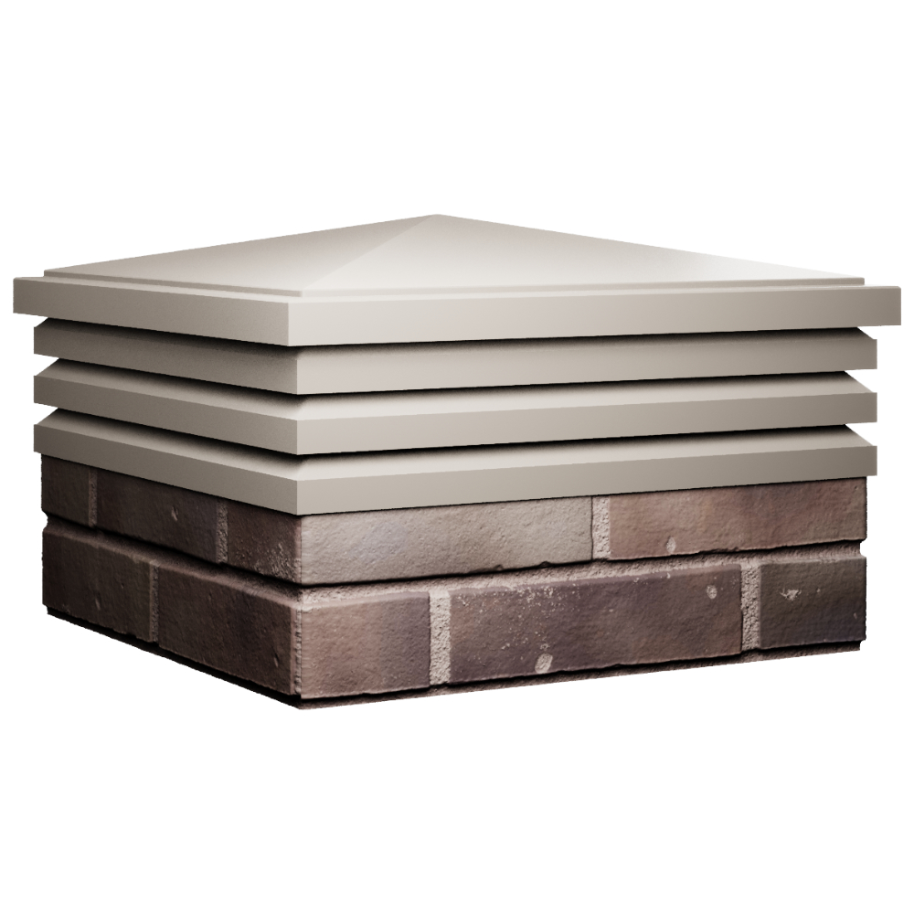 Колпак Zking Бона ХайТек Бежевый на столб 2х2 кирпича (513х513мм) в Тамбове фото