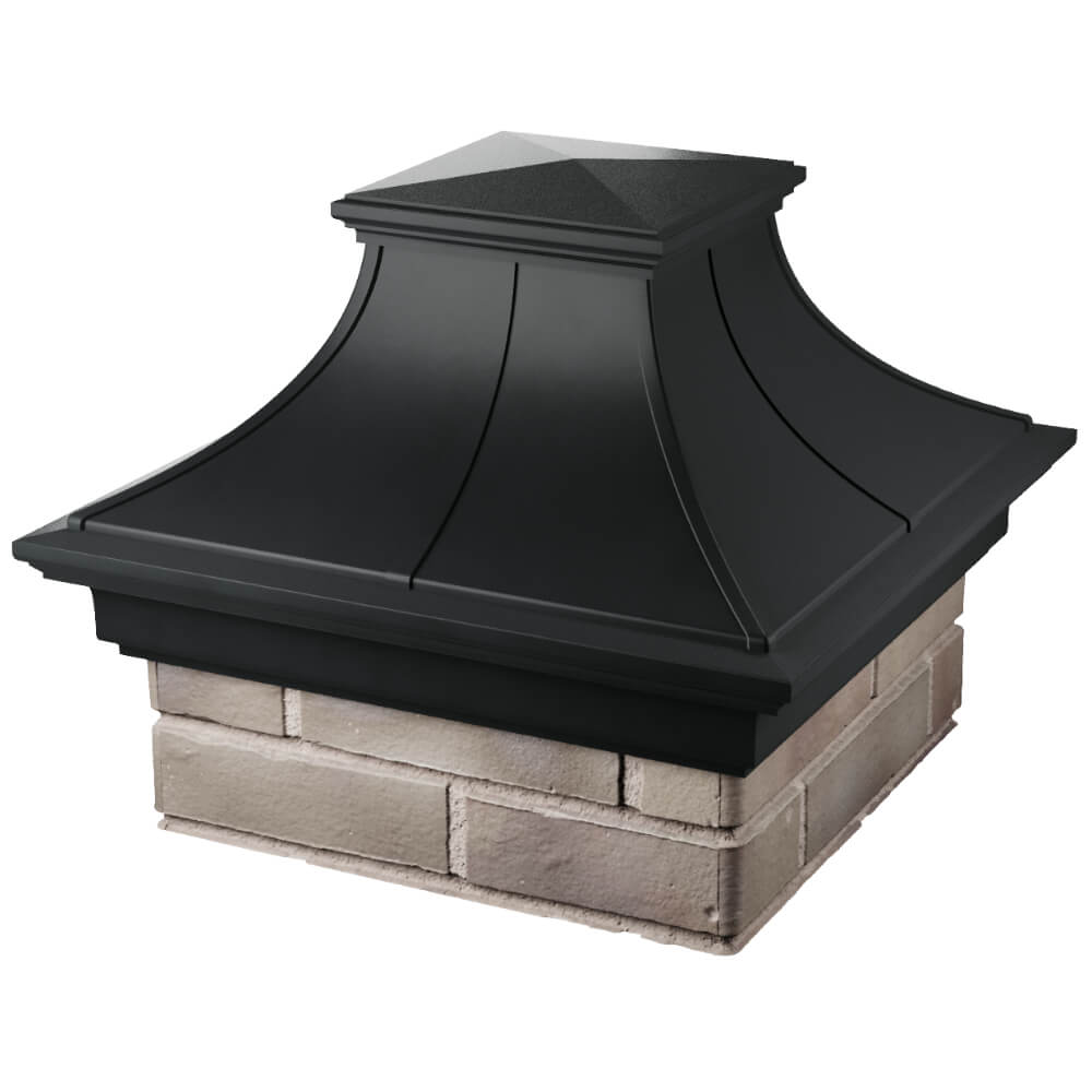 Колпак Zking Монблан Премиум Черный на столб 1.5х1.5 кирпича (385х385мм) в Тамбове фото