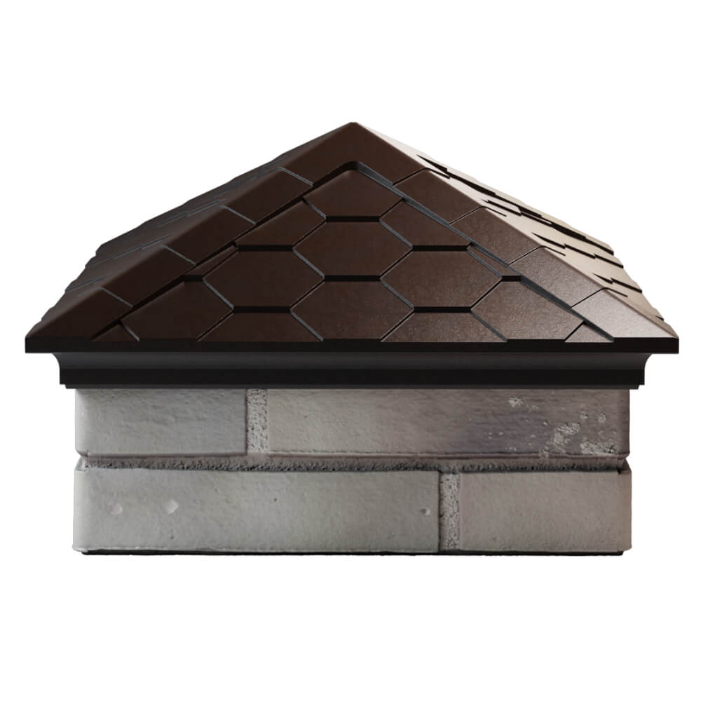 Колпак Zking Эверест Коричневый на столб 1.5х1.5 кирпича (390х390мм) Тамбов фото