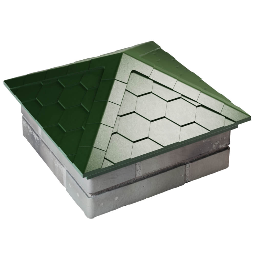 Колпак Zking Эверест Зеленый на столб 1.5х1.5 кирпича (390х390мм) в Тамбове фото