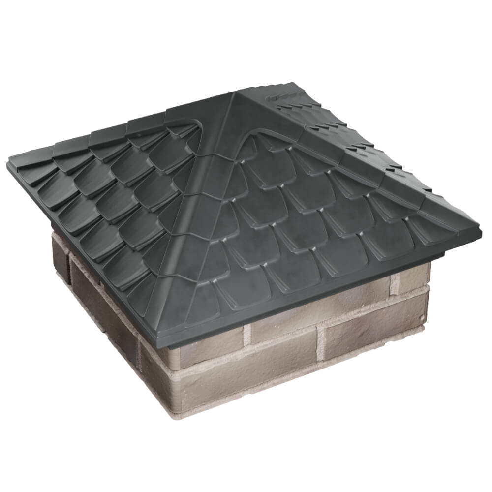 Колпак Zking Эльбрус Серый на столб 1.5х1.5 кирпича (385х385мм) в Тамбове фото