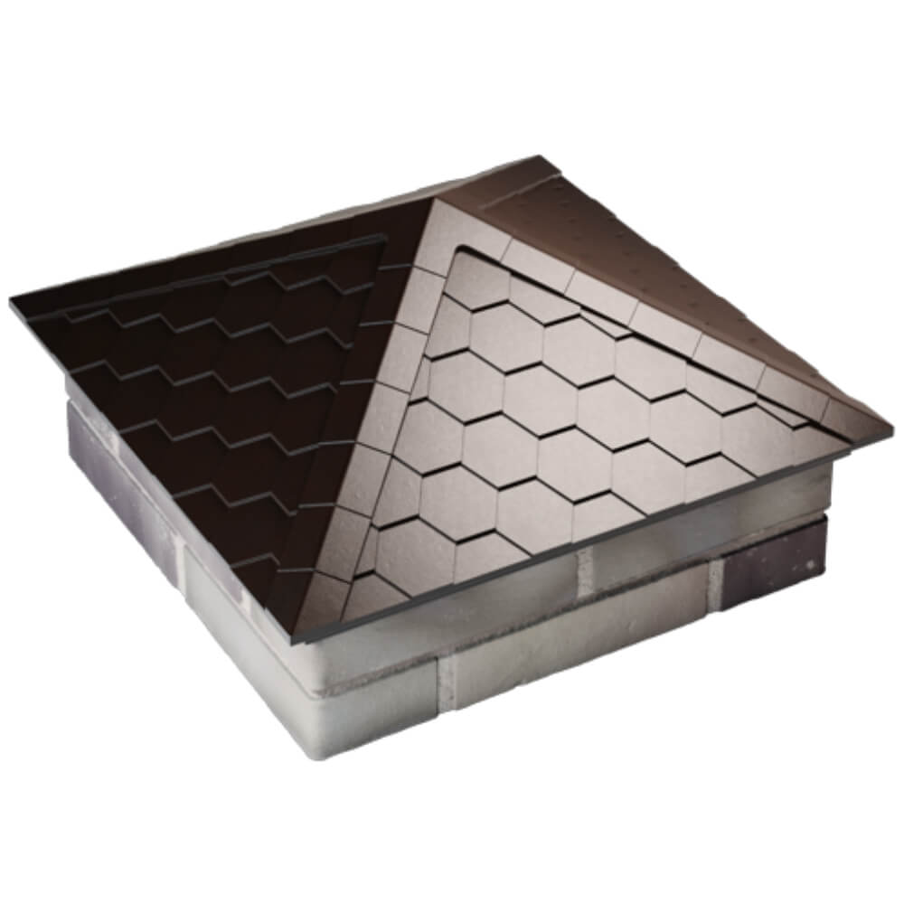 Колпак Zking Эверест Коричневый на столб 2х2 кирпича (535х535мм) Тамбов фото