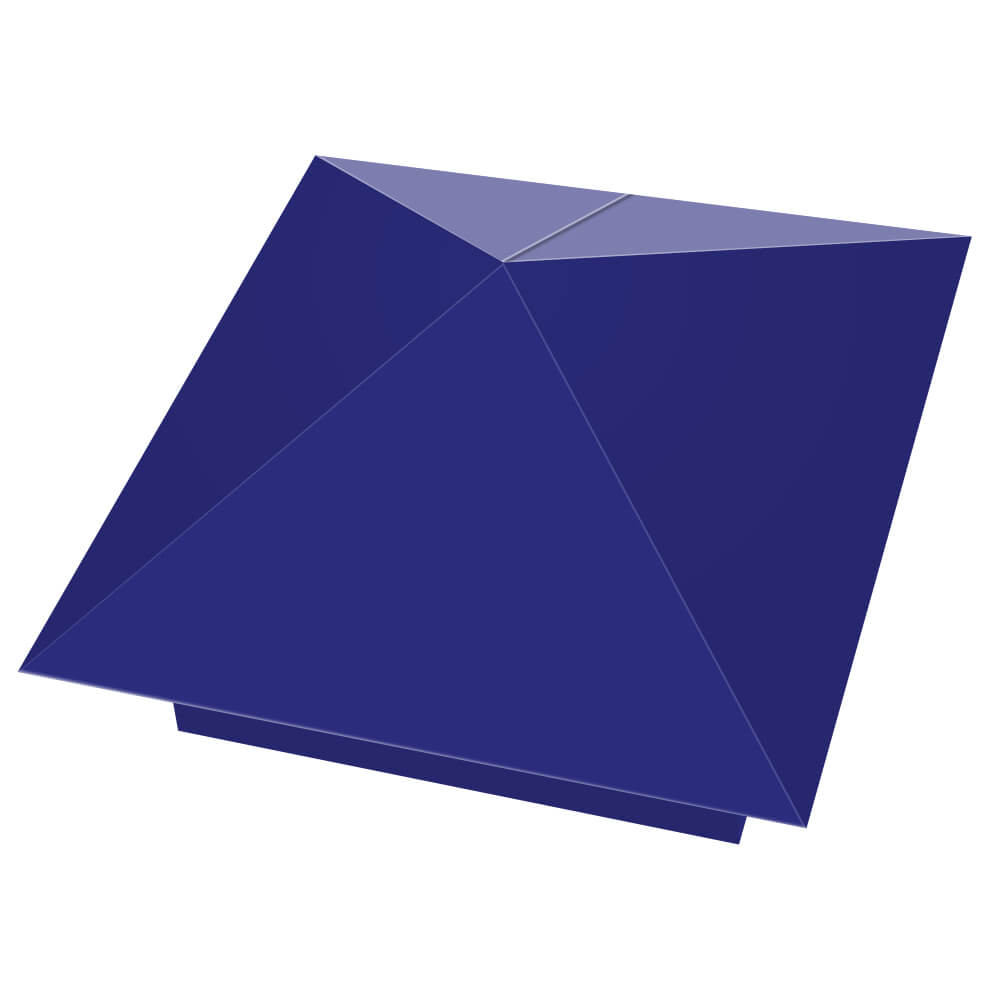 Колпак металлический 400х400мм RAL5002 Синий Ультрамарин заборный Тамбов фото