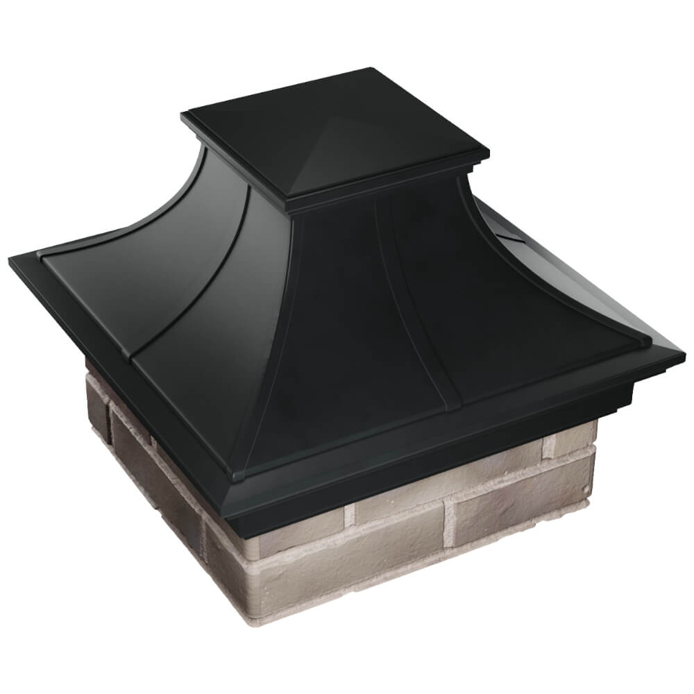 Колпак Zking Монблан Премиум Черный на столб 1.5х1.5 кирпича (385х385мм) в Тамбове фото