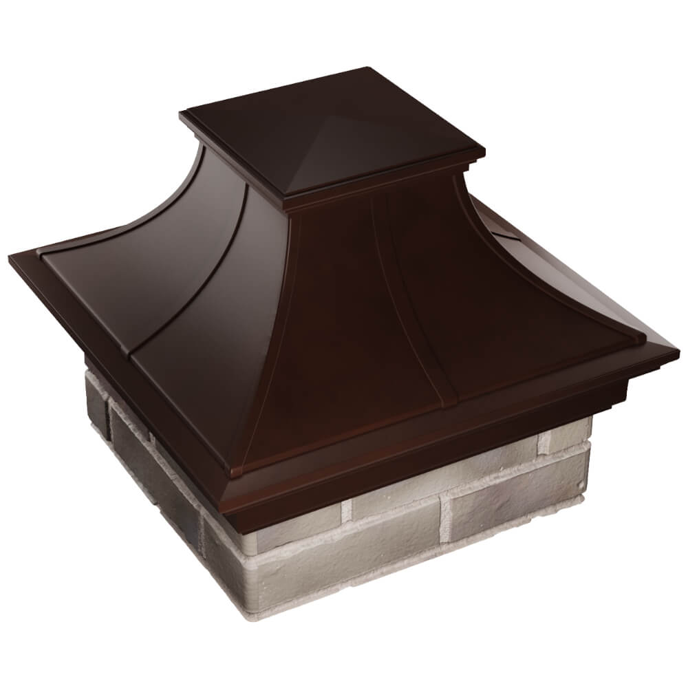 Колпак Zking Монблан Премиум Коричневый на столб 1.5х1.5 кирпича (385х385мм) в Тамбове фото