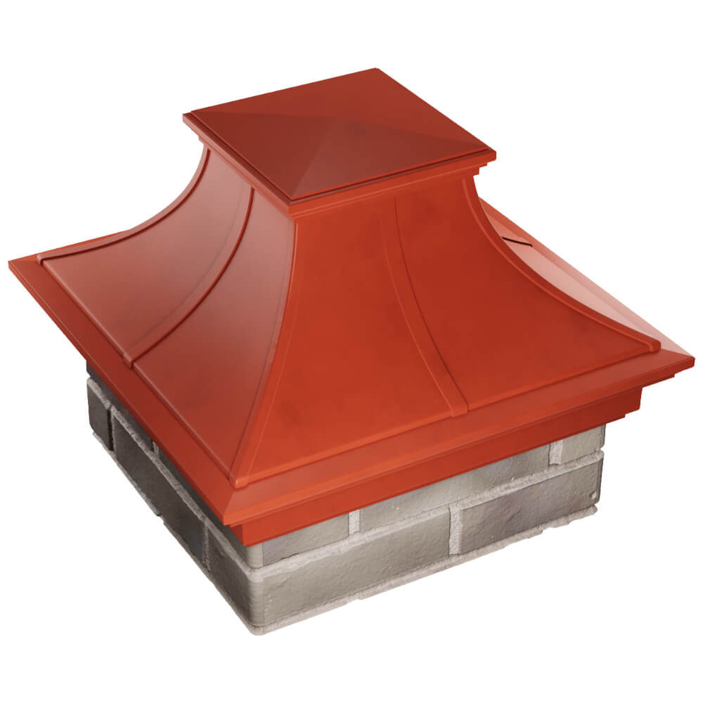 Колпак Zking Монблан Премиум Красный на столб 1.5х1.5 кирпича (385х385мм) в Тамбове фото