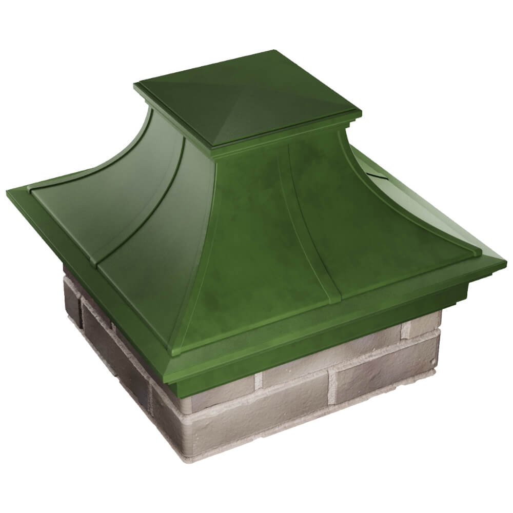 Колпак Zking Монблан Премиум Зеленый на столб 1.5х1.5 кирпича (385х385мм) в Тамбове фото
