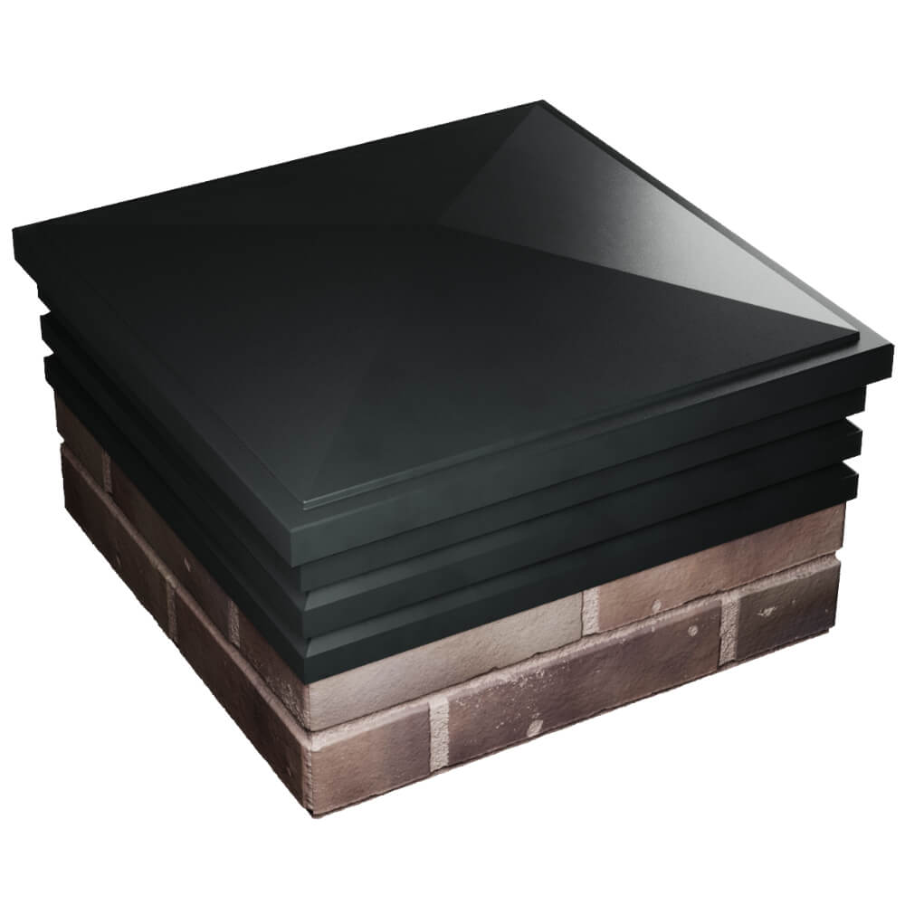 Колпак Zking Бона ХайТек Черный на столб 2х2 кирпича (513х513мм) в Тамбове фото