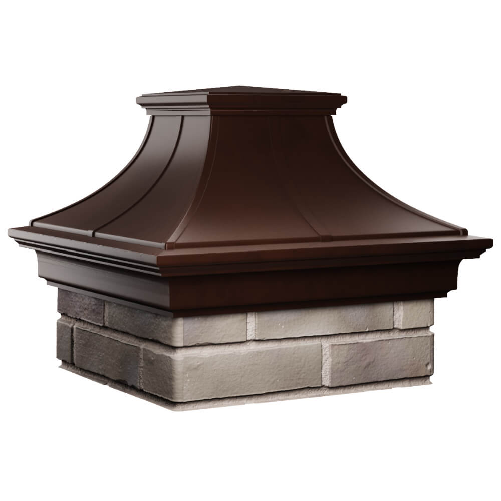 Колпак Zking Монблан Премиум Коричневый на столб 1.5х1.5 кирпича (385х385мм) в Тамбове фото