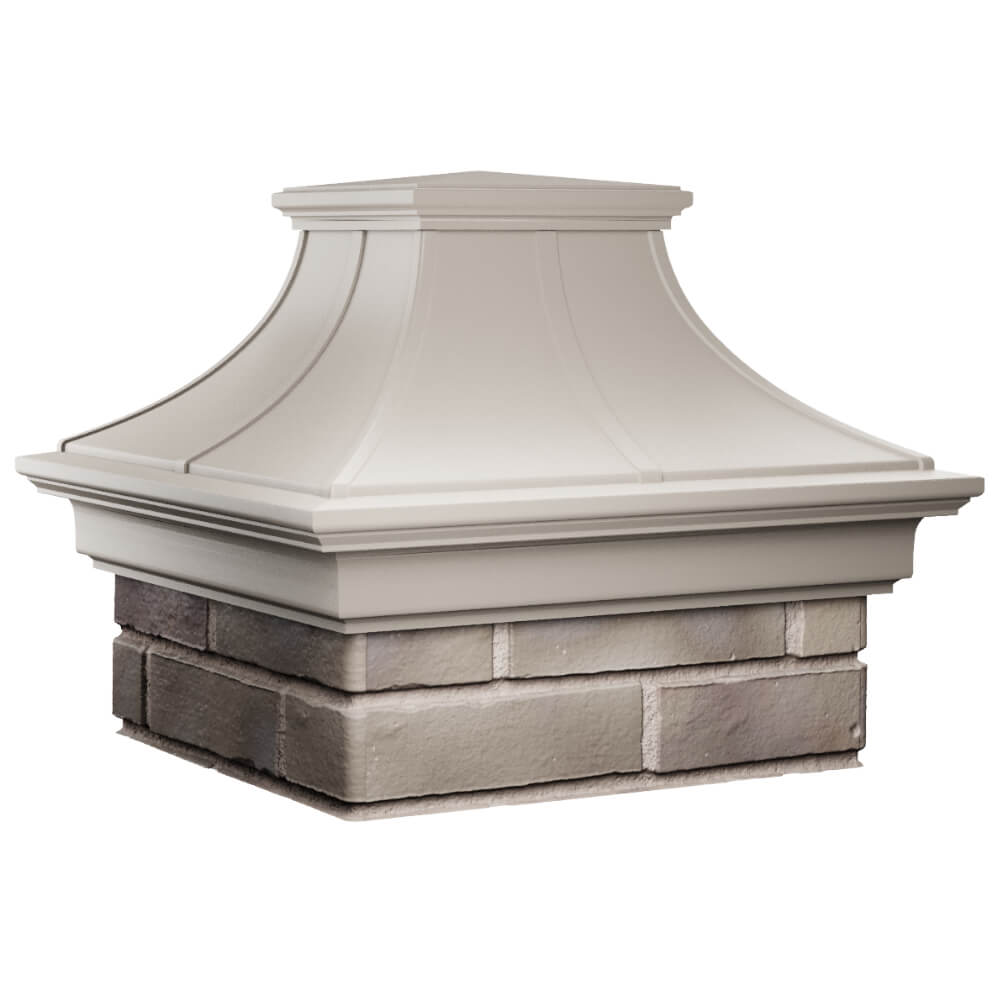 Колпак Zking Монблан Премиум Бежевый на столб 1.5х1.5 кирпича (385х385мм) в Тамбове фото
