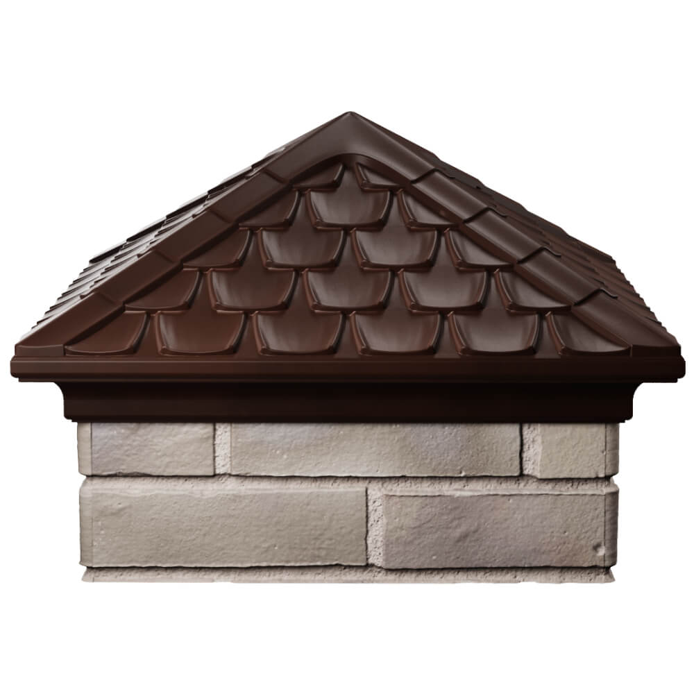 Колпак Zking Эльбрус Коричневый на столб 1.5х1.5 кирпича (385х385мм) Тамбов фото