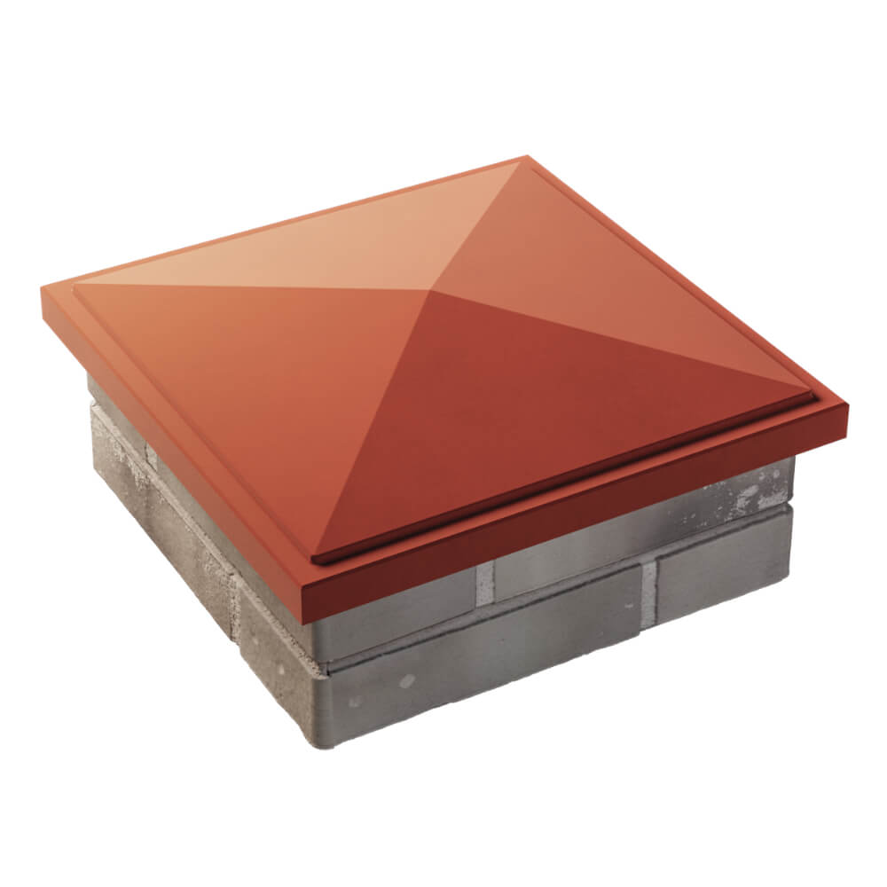 Колпак Zking БонаМоно Красный на столб 1.5х1.5 кирпича (385х385, 400х400мм) в Тамбове фото