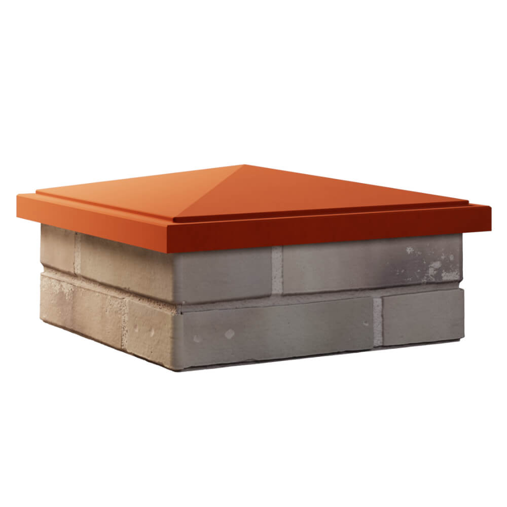 Колпак Zking БонаМоно Красный на столб 1.5х1.5 кирпича (385х385, 400х400мм) в Тамбове фото