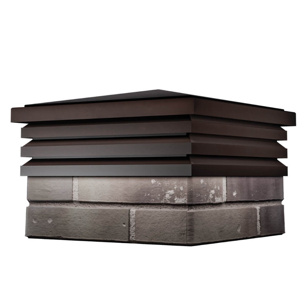 Колпак Zking Бона ХайТек Коричневый на столб 1.5х1.5 кирпича (385х385мм) в Тамбове фото