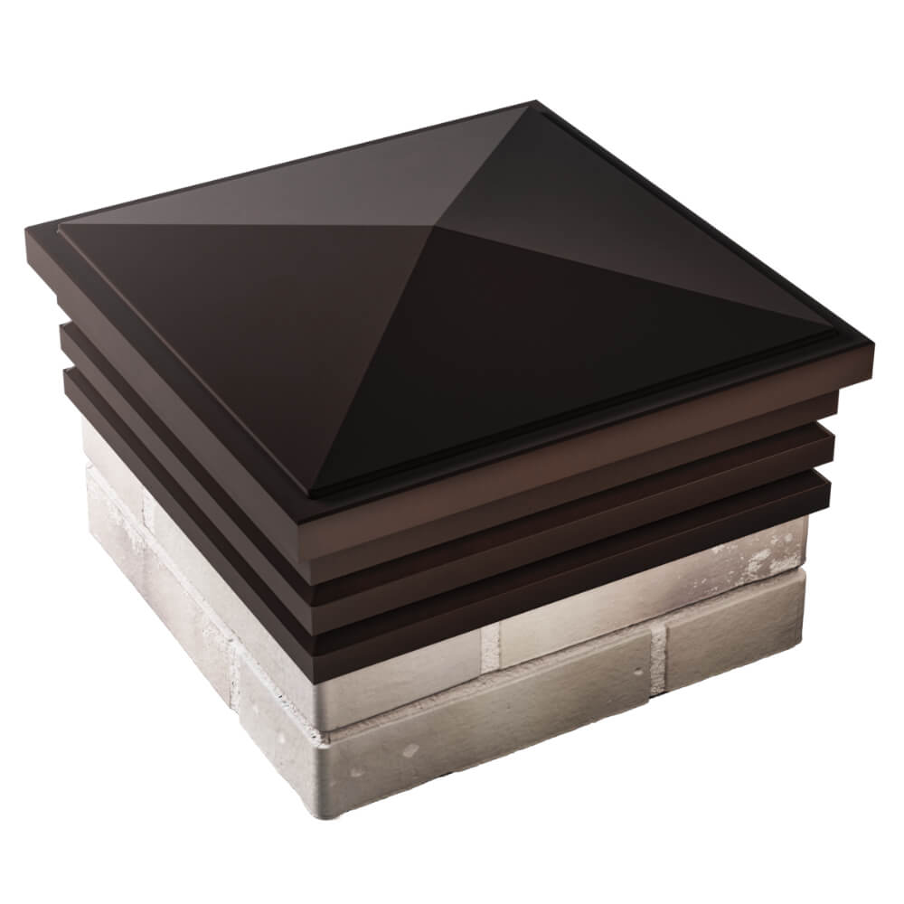 Колпак Zking Бона ХайТек Коричневый на столб 1.5х1.5 кирпича (385х385мм) в Тамбове фото