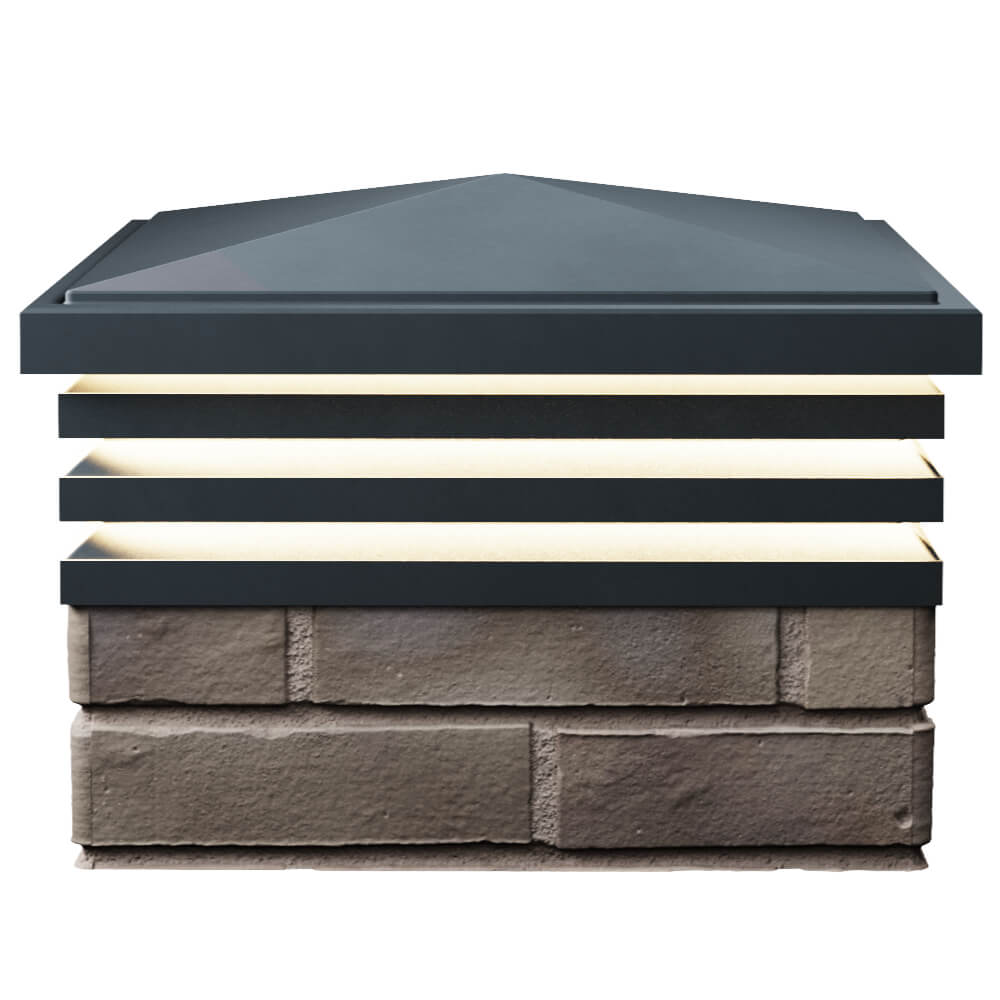 Колпак Zking Бона ХайТек Серый на столб 1.5х1.5 кирпича (385х385мм) с подсветкой в Тамбове фото