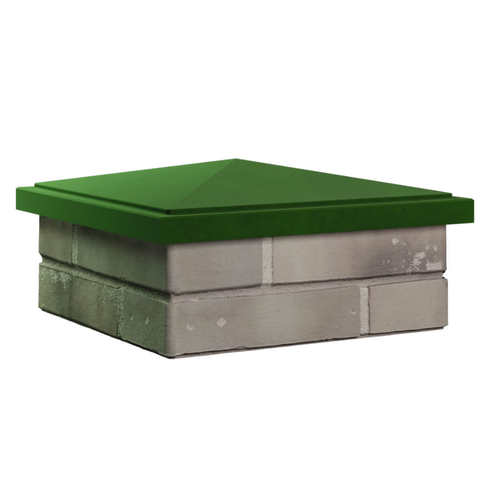 Колпак Zking БонаМоно Зеленый на столб 1.5х1.5 кирпича (385х385, 400х400мм) в Тамбове фото