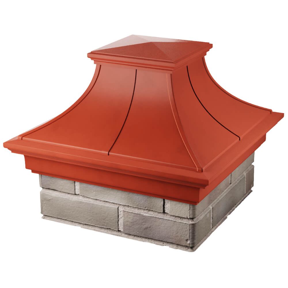 Колпак Zking Монблан Премиум Красный на столб 1.5х1.5 кирпича (385х385мм) в Тамбове фото