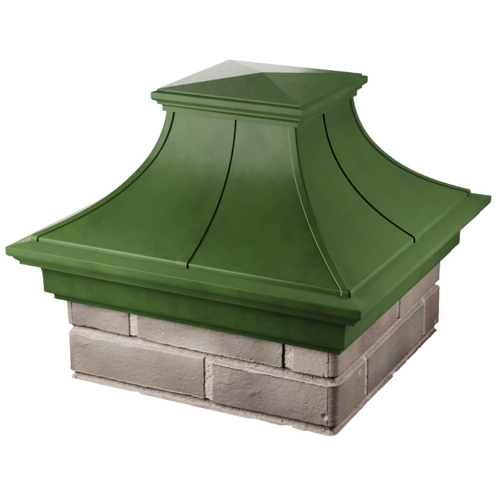 Колпак Zking Монблан Премиум Зеленый на столб 1.5х1.5 кирпича (385х385мм) в Тамбове фото