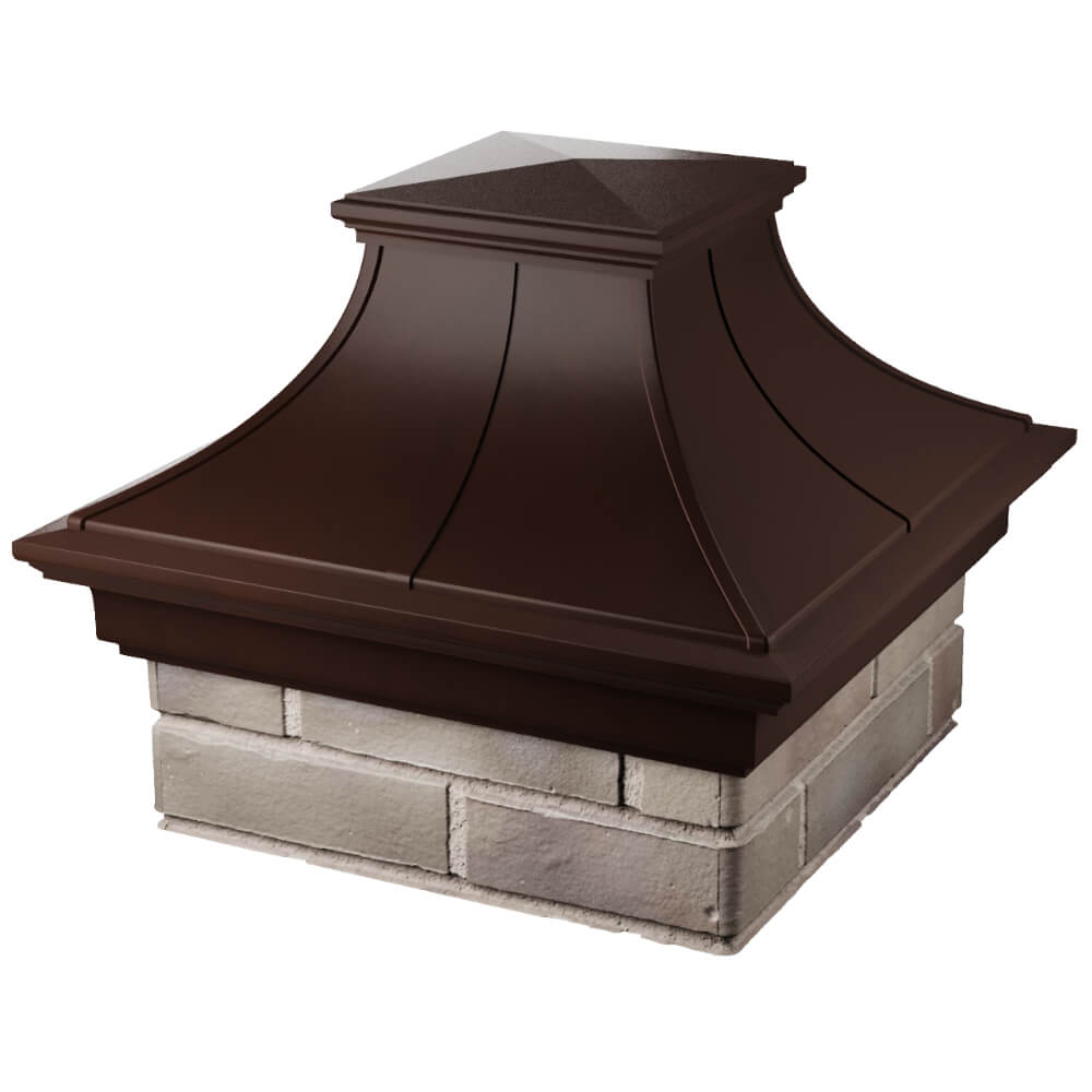 Колпак Zking Монблан Премиум Коричневый на столб 1.5х1.5 кирпича (385х385мм) в Тамбове фото
