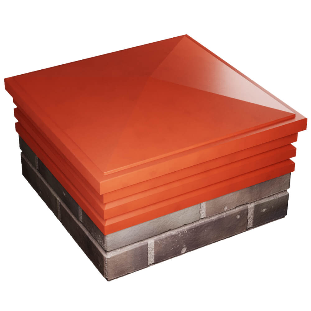 Колпак Zking Бона ХайТек Красный на столб 2х2 кирпича (513х513мм) в Тамбове фото