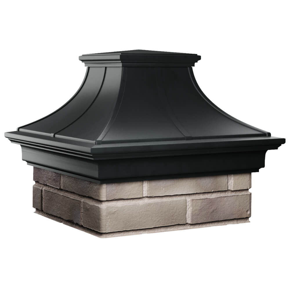 Колпак Zking Монблан Премиум Черный на столб 1.5х1.5 кирпича (385х385мм) в Тамбове фото