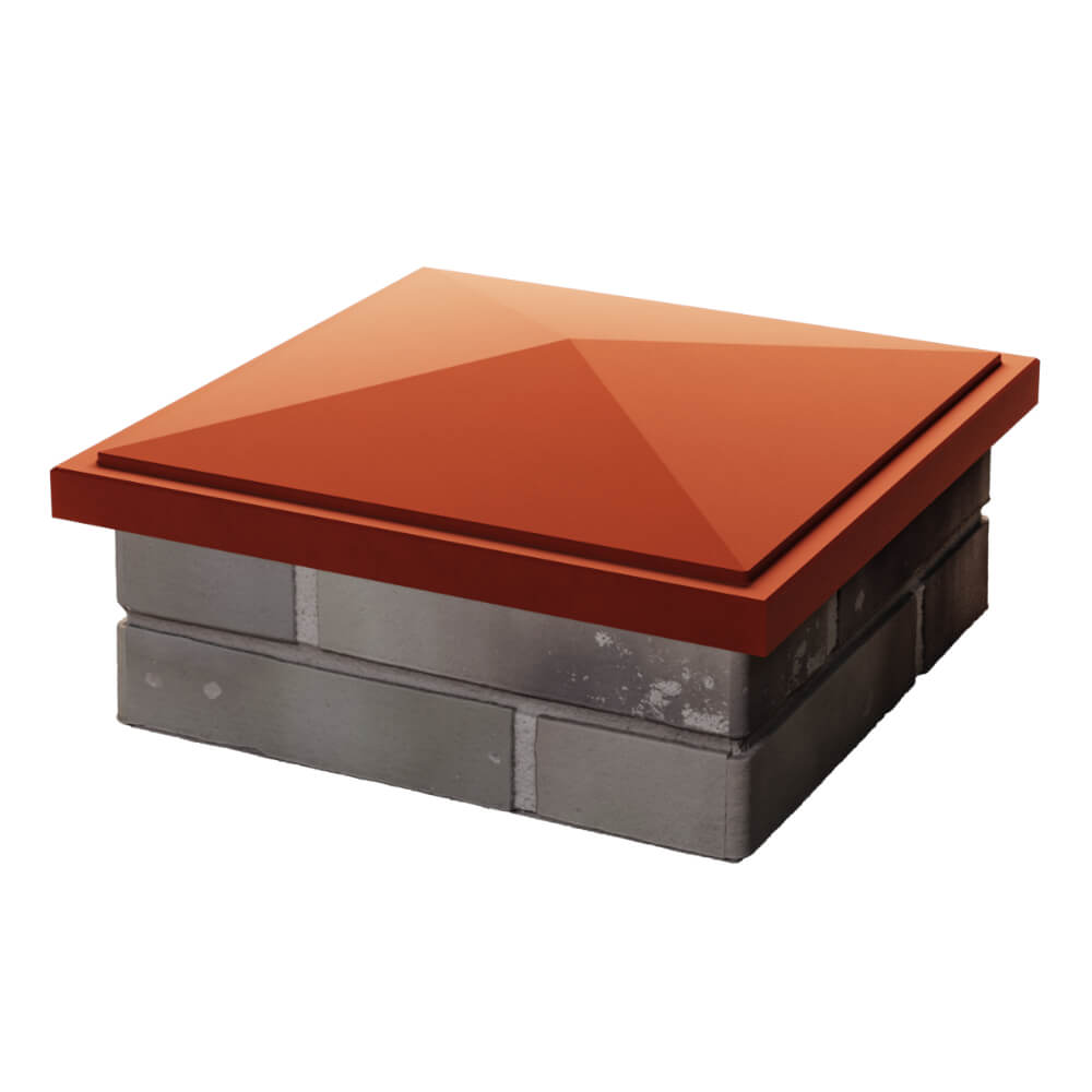 Колпак Zking БонаМоно Красный на столб 1.5х1.5 кирпича (385х385, 400х400мм) в Тамбове фото