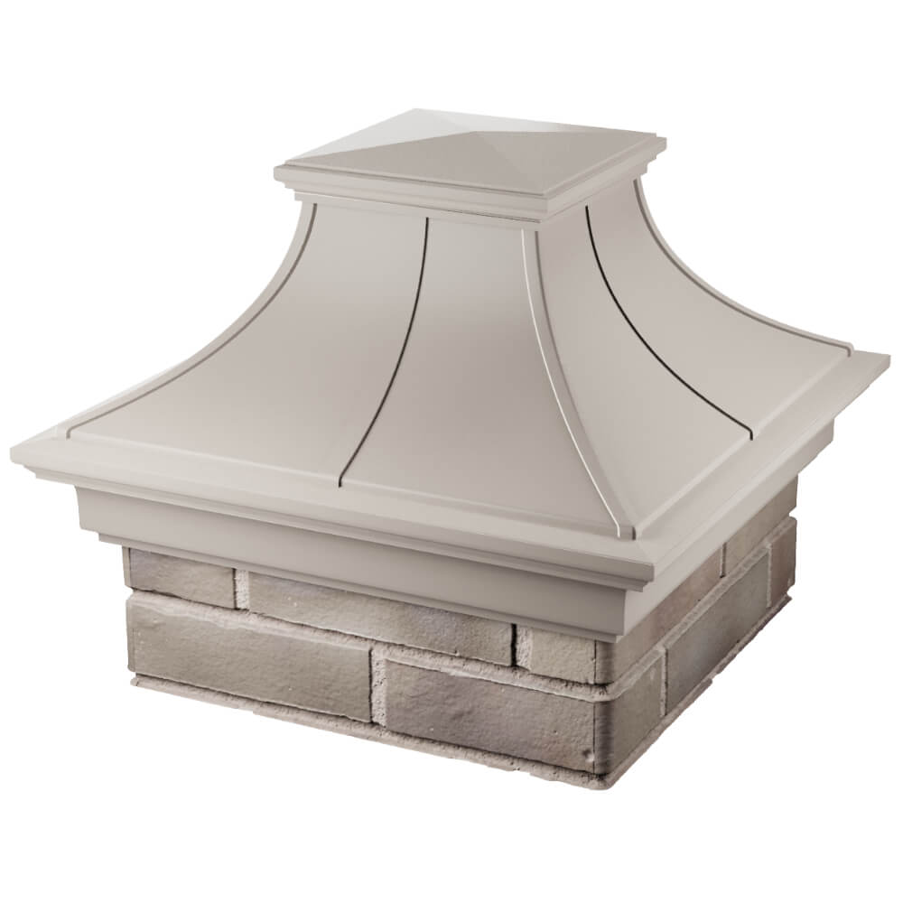 Колпак Zking Монблан Премиум Бежевый на столб 1.5х1.5 кирпича (385х385мм) в Тамбове фото