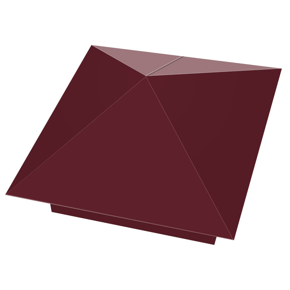 Колпак металлический 390х390мм RAL3005 Красное Вино заборный Тамбов фото