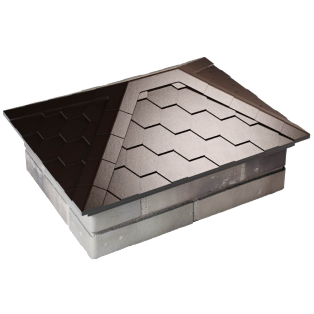 Колпак Zking Эверест Коричневый на столб 2х1.5 кирпича (520х390мм) Тамбов фото