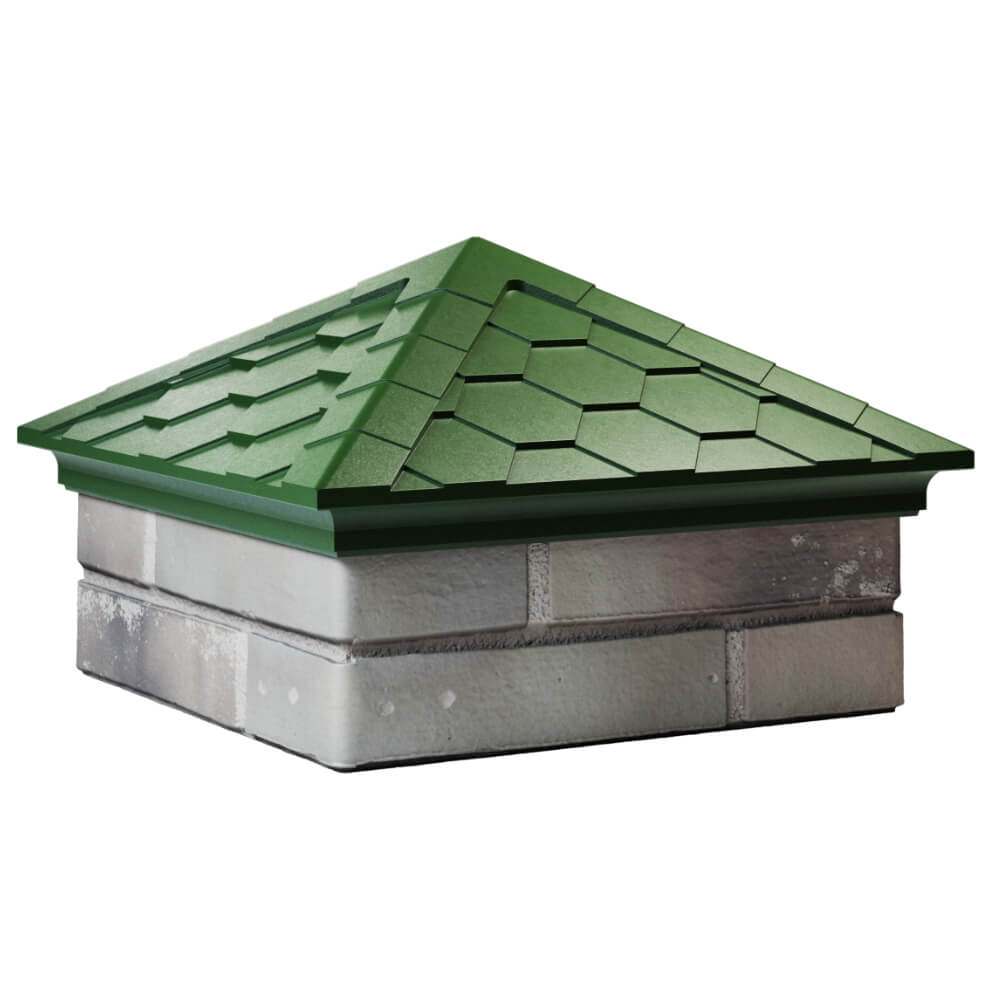 Колпак Zking Эверест Зеленый на столб 1.5х1.5 кирпича (390х390мм) в Тамбове фото