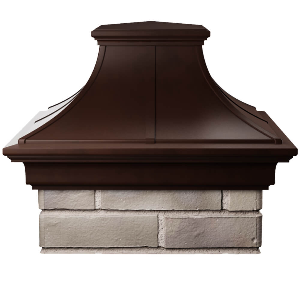 Колпак Zking Монблан Премиум Коричневый на столб 1.5х1.5 кирпича (385х385мм) Тамбов фото