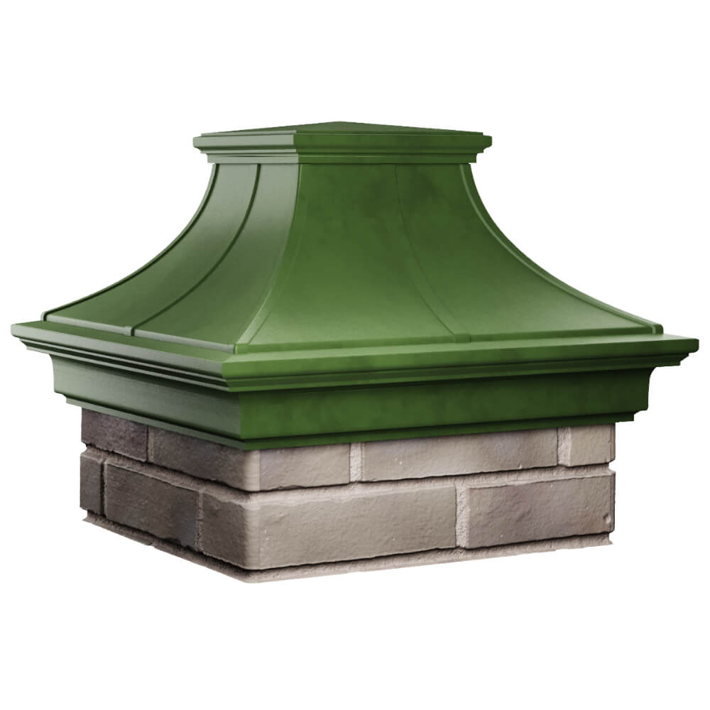 Колпак Zking Монблан Премиум Зеленый на столб 1.5х1.5 кирпича (385х385мм) в Тамбове фото