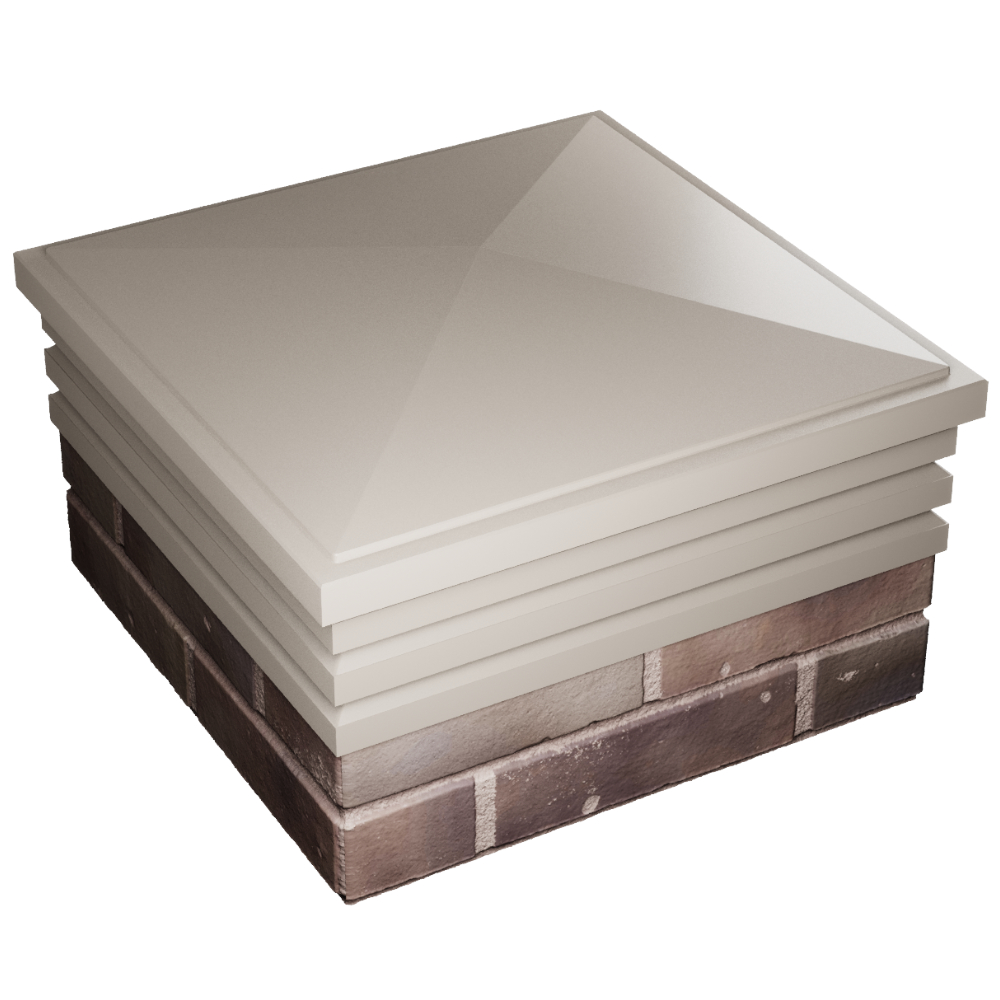 Колпак Zking Бона ХайТек Бежевый на столб 2х2 кирпича (513х513мм) в Тамбове фото