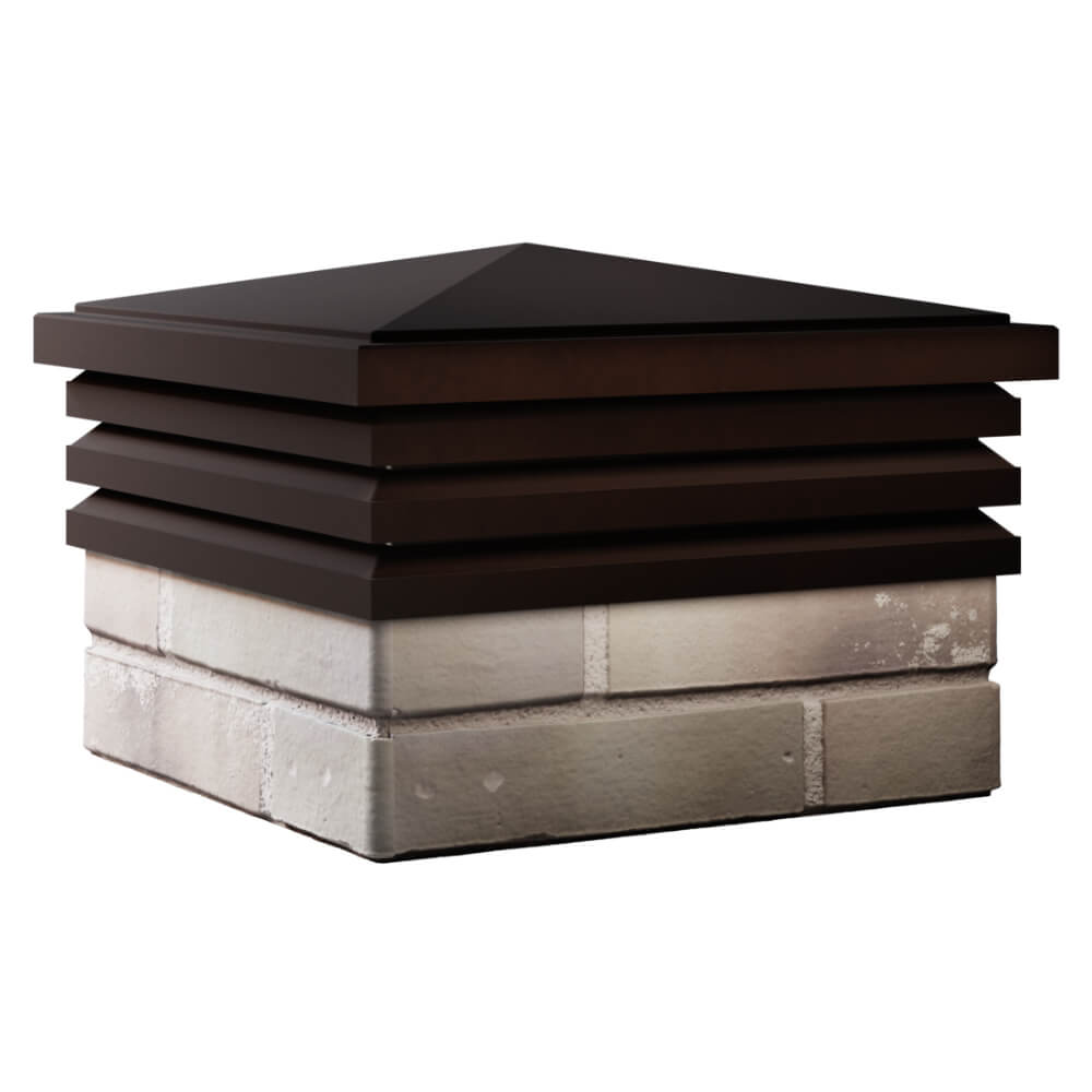 Колпак Zking Бона ХайТек Коричневый на столб 1.5х1.5 кирпича (385х385мм) в Тамбове фото