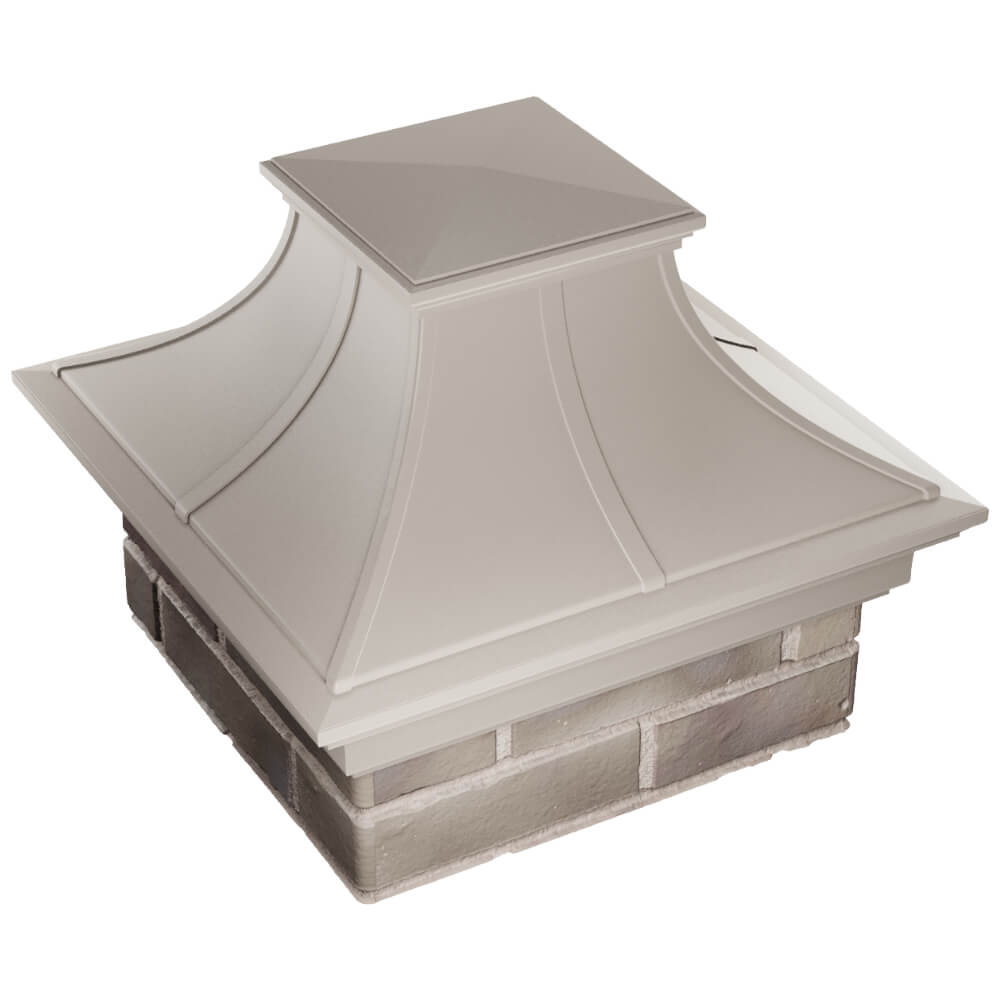 Колпак Zking Монблан Премиум Бежевый на столб 1.5х1.5 кирпича (385х385мм) в Тамбове фото